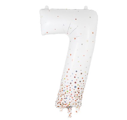 Folienballon Zahl 7 Sparkling Holo Rose Gold
