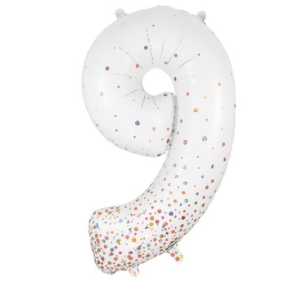 Folienballon Zahl 9 Sparkling Holo Rose Gold