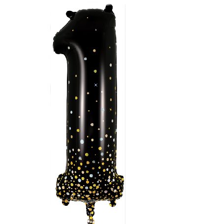 Folienballon Zahl 1 Sparkling Holo Schwarz