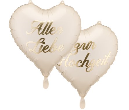 Folienballons zur Hochzeit, 2 Stück
