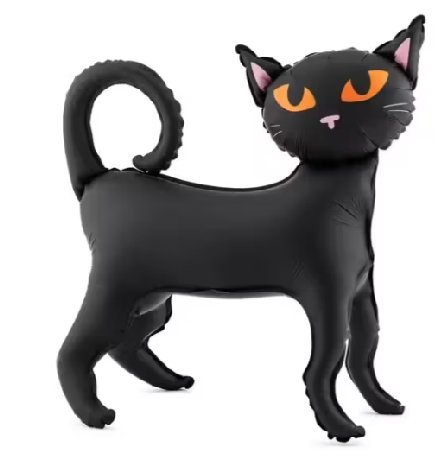 Katze schwarz stehend