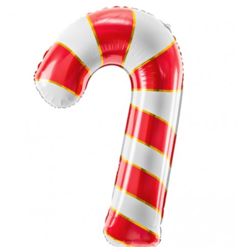 Folienballon Candy Cane, rot/weiss