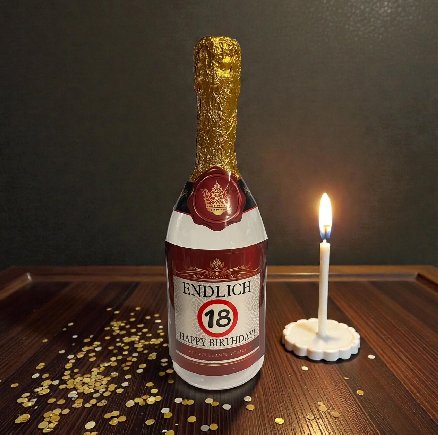 Flasche zum 18.Geburtstag - befüllbar Flasche zum 18.Geburtstag - befüllbar