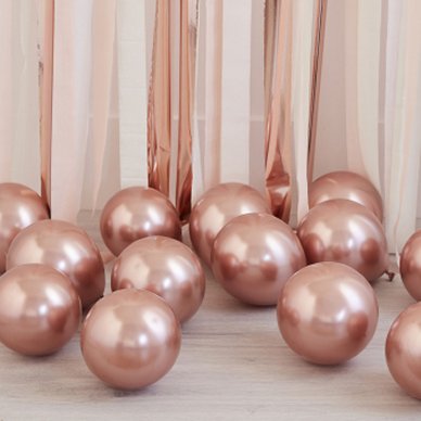 Ballons in glossy rosegold, 40 Stück - 12 cm