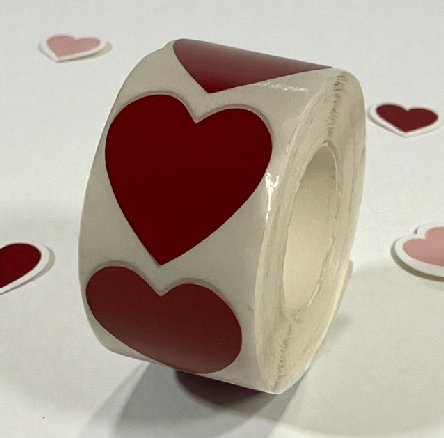 Rote Herz Klebesticker, 500 Stück