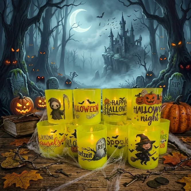 Halloween Kerze mit Motiv, 1 Stück Halloween Kerze mit Motiv, 1 Stück