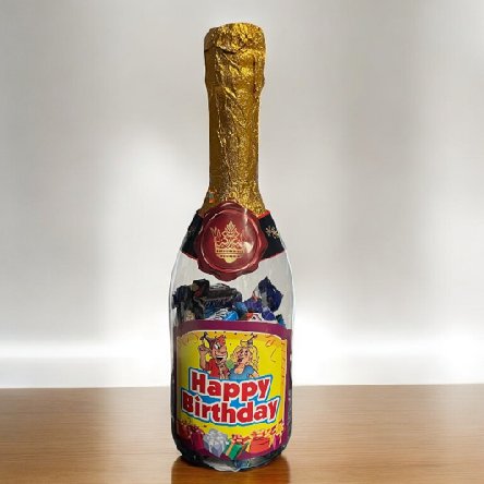 Sektflasche gefüllt - Happy Birthday
