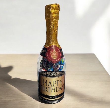 Sektflasche gefüllt - Happy Birthday