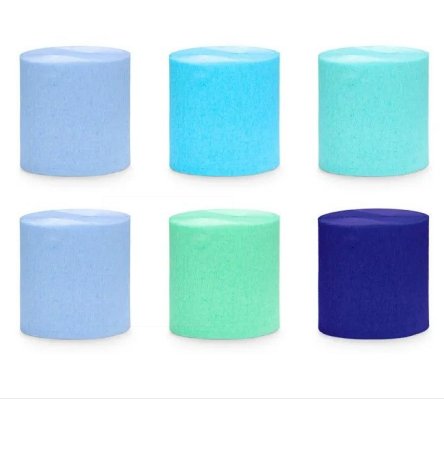 Krepp Papier 5cm - 10m blau/grün Mix
