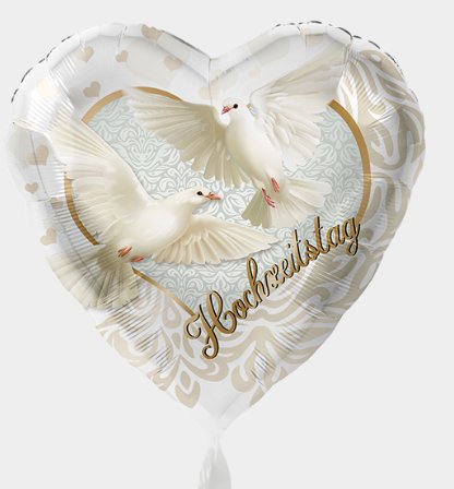 Folienballon - 45cm - Hochzeitstag Tauben