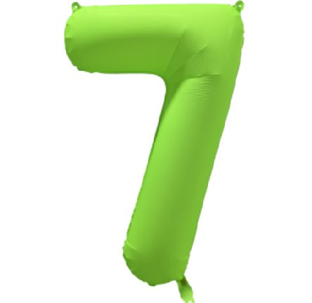 NEON GRÜN Ballon Zahl 7, Maße: 86 cm