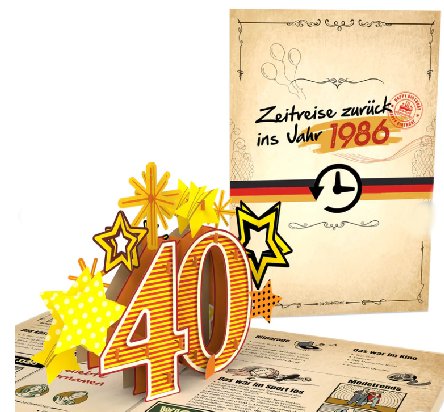 Zurück ins Jahr 1986 Pop-Up Karte Zurück ins Jahr 1986 Pop-Up Karte