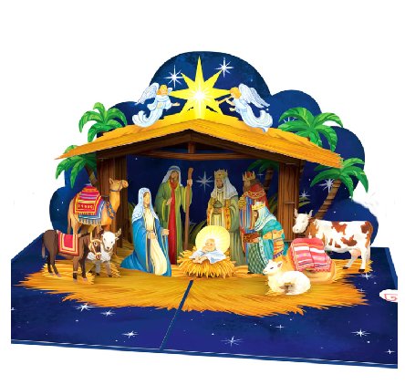 Pop-Up Karte Weihnachtskrippe Pop-Up Karte Weihnachtskrippe