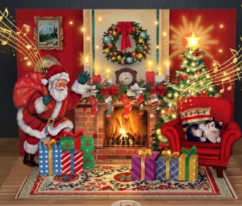 Weihnachtsmann mit Musik und Licht Karte Weihnachtsmann mit Musik und Licht Karte