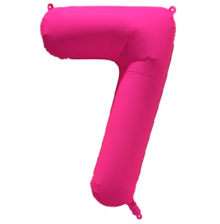 NEON PINK Ballon Zahl 7, Maße: 86 cm