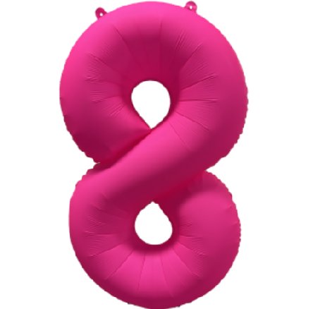 NEON PINK Ballon Zahl 8, Maße: 86 cm