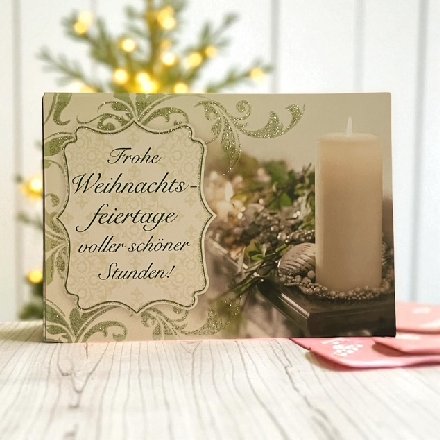 Weihnachtskarte Glamour zum kleinen Preis Weihnachtskarte Glamour zum kleinen Preis
