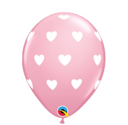 Qualatex Ballons - Rosa und weiße Herzen