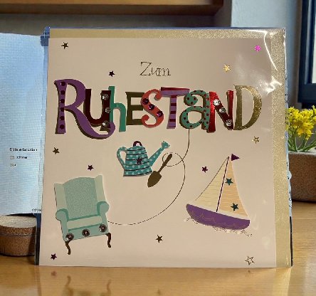 Ruhestand Karte 21 x 21 cm Ruhestand Karte 21 x 21 cm