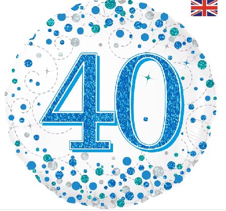 Ballon zum 40.Geburtstag, Holo Blue