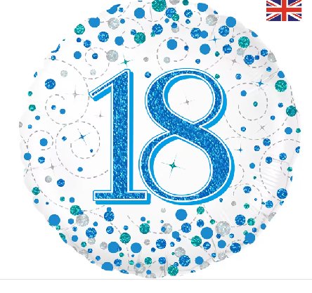 Ballon zum 18.Geburtstag, Holo Blue