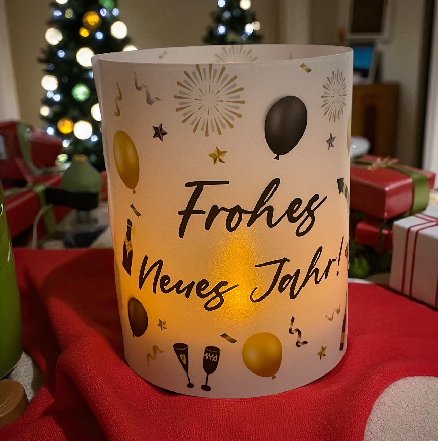 Silvester Tischdeko für Teelichter, 4 Stück