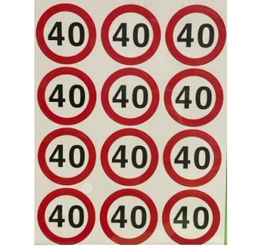 Klebe Sticker mit Zahl 40