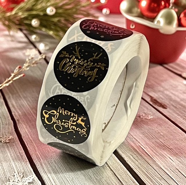 Stickerrolle Merry Christmas, 500 Stück Stickerrolle Merry Christmas, 500 Stück