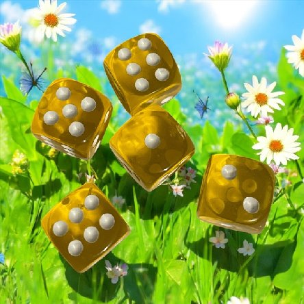 Würfel, 5 Stück in gelb