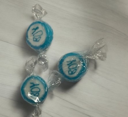 Bonbons zur Geburt mit Boy Beschriftung