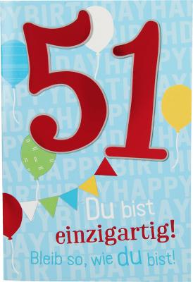 Geburtstagskarte mit Musik zum 51. Geburtstag