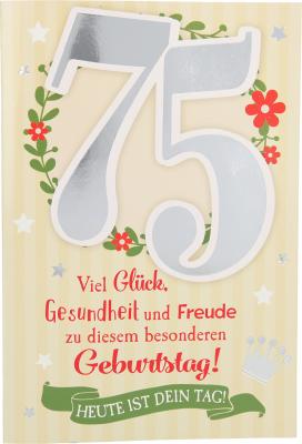 Geburtstagskarte mit Musik zum 75. Geburtstag