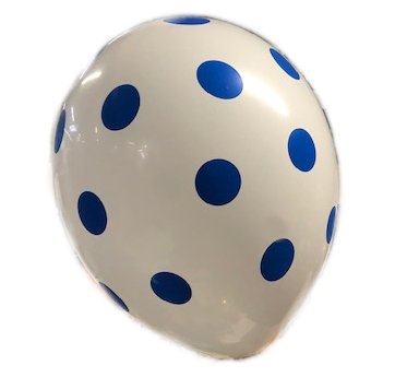 Qualatex Ballons Polka Dots weiß/blau
