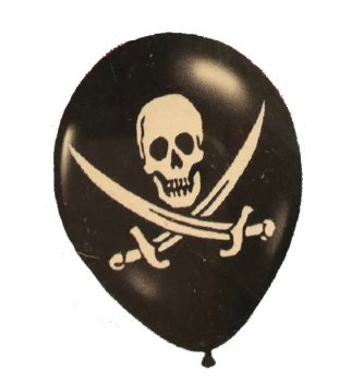 Totenkopf Luftballons, 12 Stück