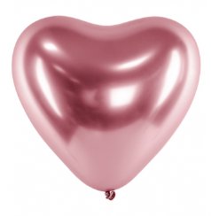 25 Luftballons 28cm - Herz Glossy Rosegold
