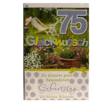 Glückwunschkarte zum 75. Geburtstag