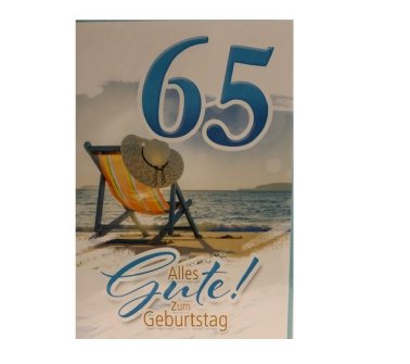 Glückwunschkarte zum 65.Geburtstag