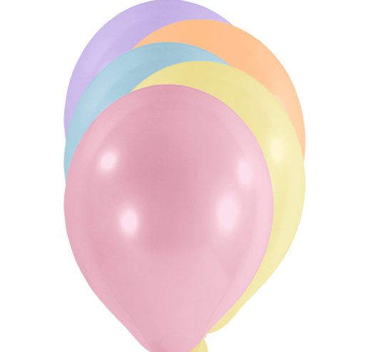 100 Luftballons Ø 33 cm - Pastell - Bunt