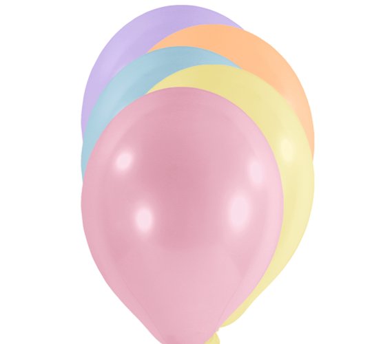 100 Luftballons Ø 13cm - Pastell - Bunt